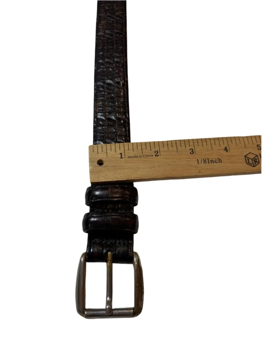 Martin Dingman Men’s Brown Genuine Caiman Leather Belt Size 38 Made Argentina